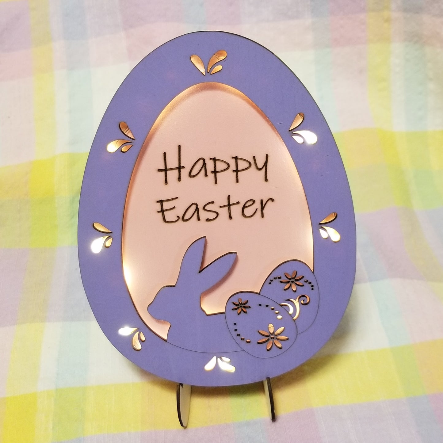 Happy Easter Egg with LED lights