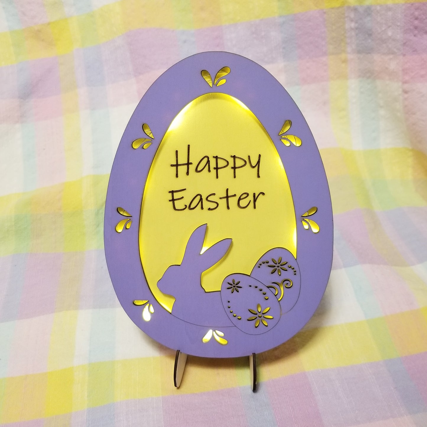 Happy Easter Egg with LED lights