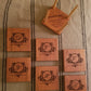 Custom Engraved Monogram Coasters (set of 6) and Holder