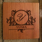 Custom Engraved Monogram Coasters (set of 4) and Holder