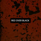 Paint swatch Red over Black, aged and distressed.