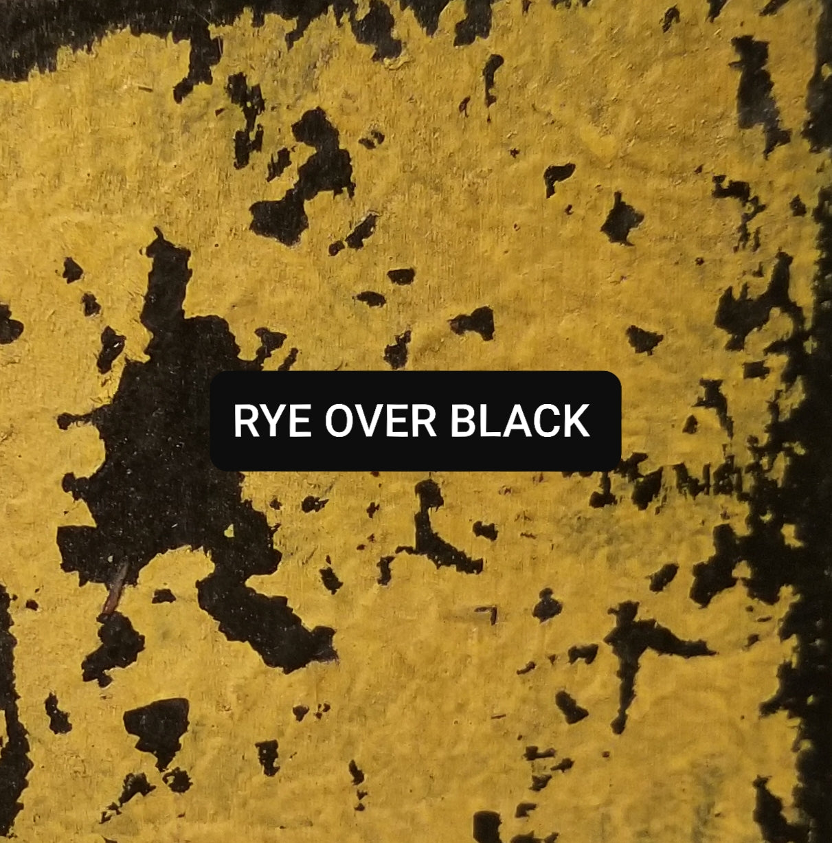 Paint swatch Rye over Black, aged and distressed.