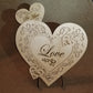  Layered "Love" conversation heart with filigree cuts and LED lights.