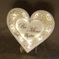 Be Mine conversation heart with filigree cuts and LED lights. 