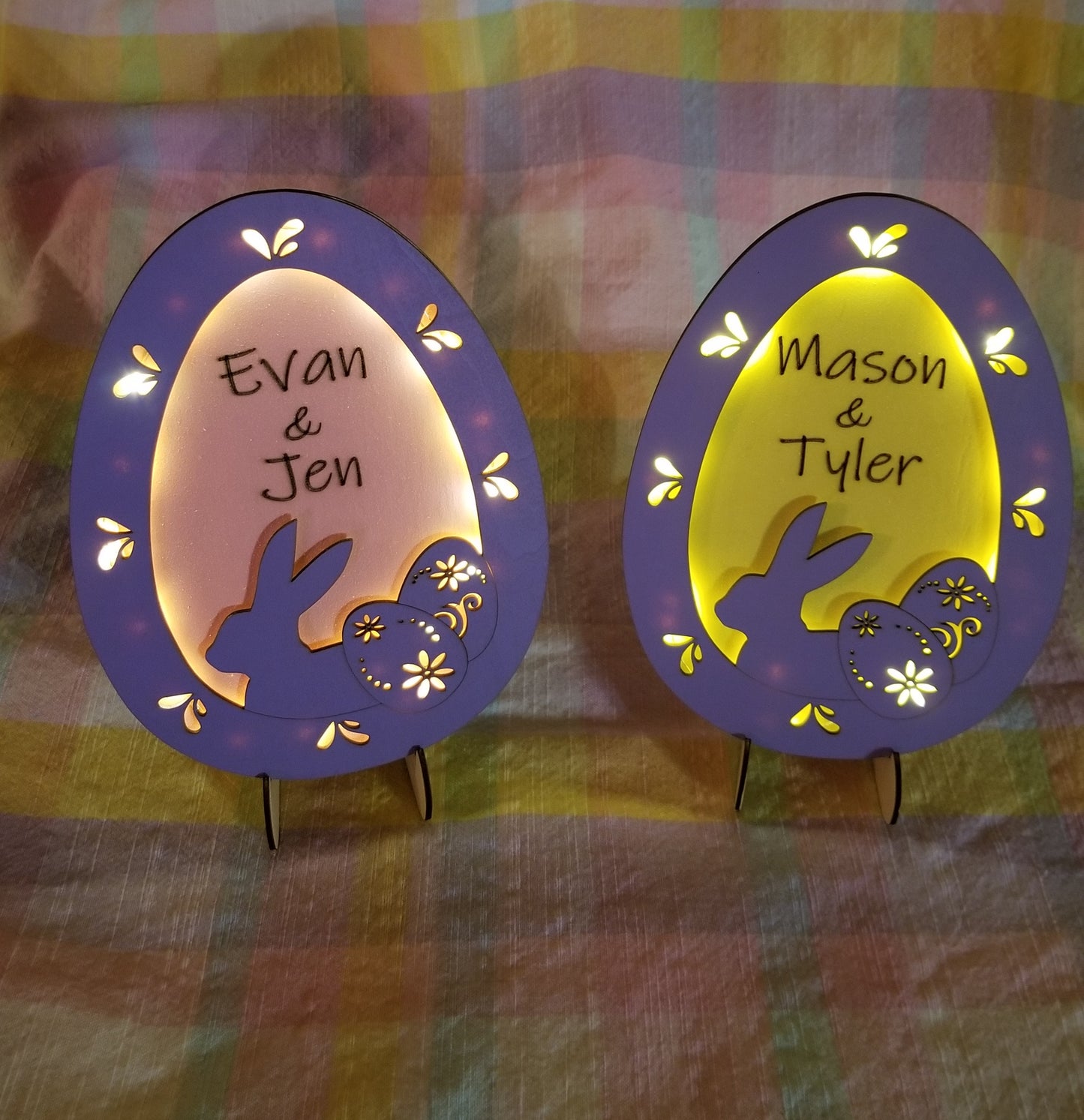 Custom Engraved  Easter Egg with LED lights