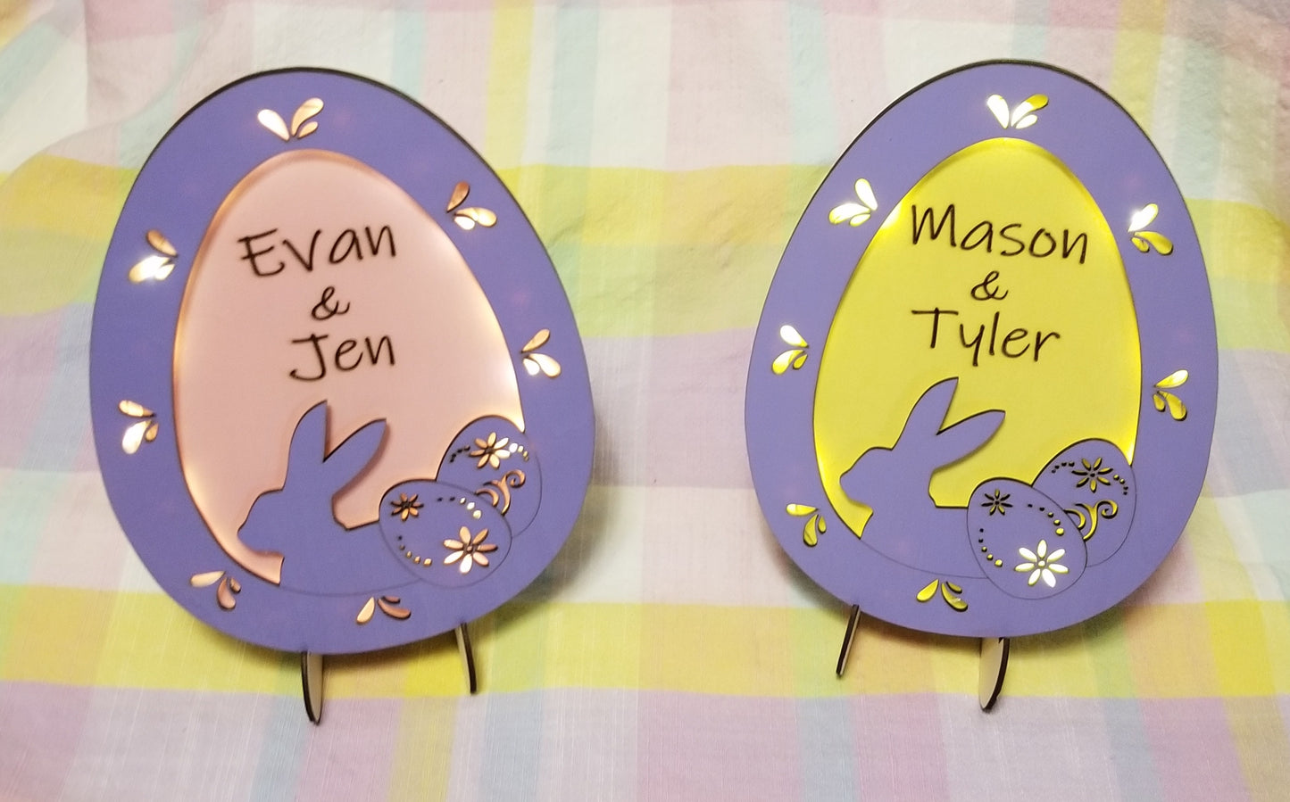 Custom Engraved  Easter Egg with LED lights