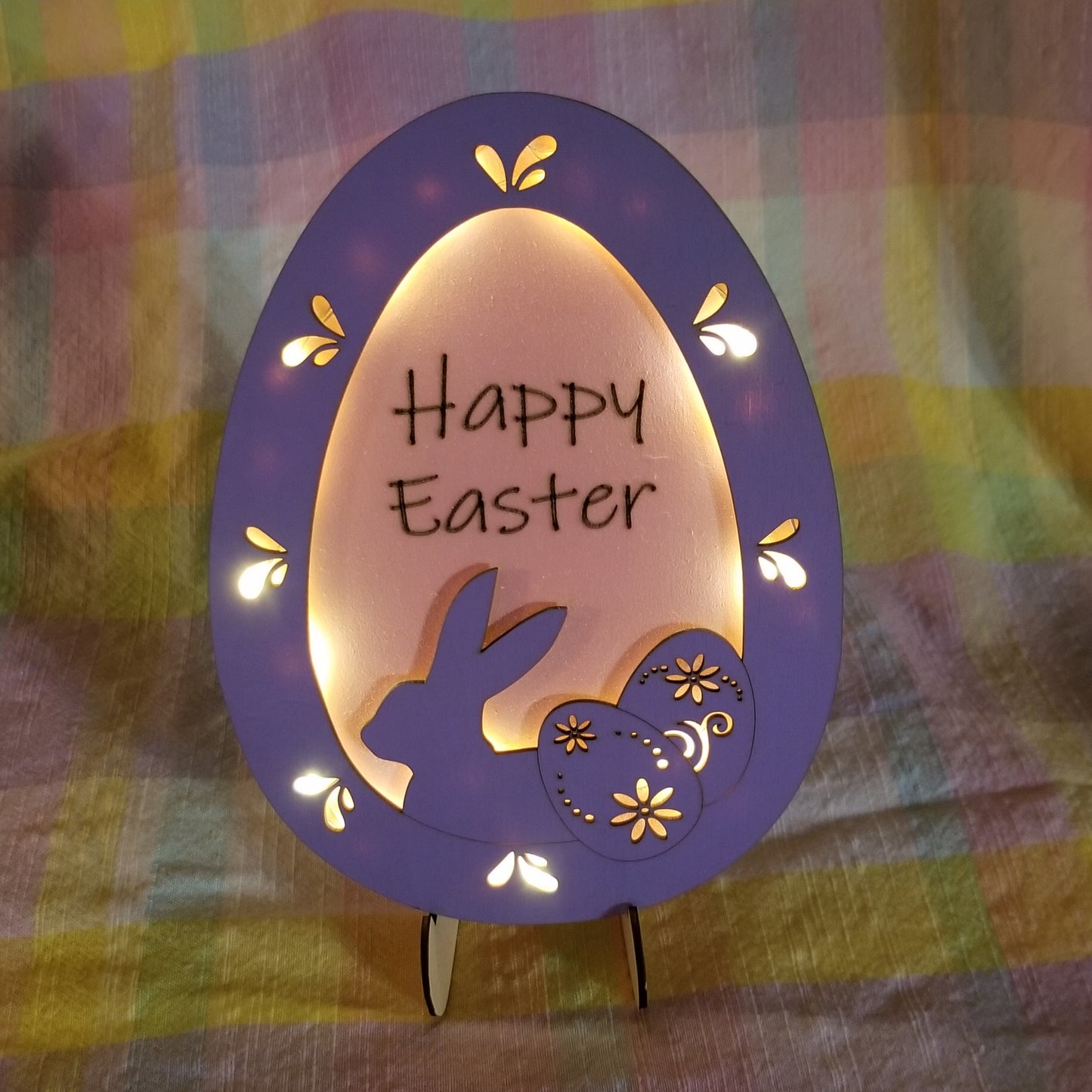 Happy Easter Egg with LED lights