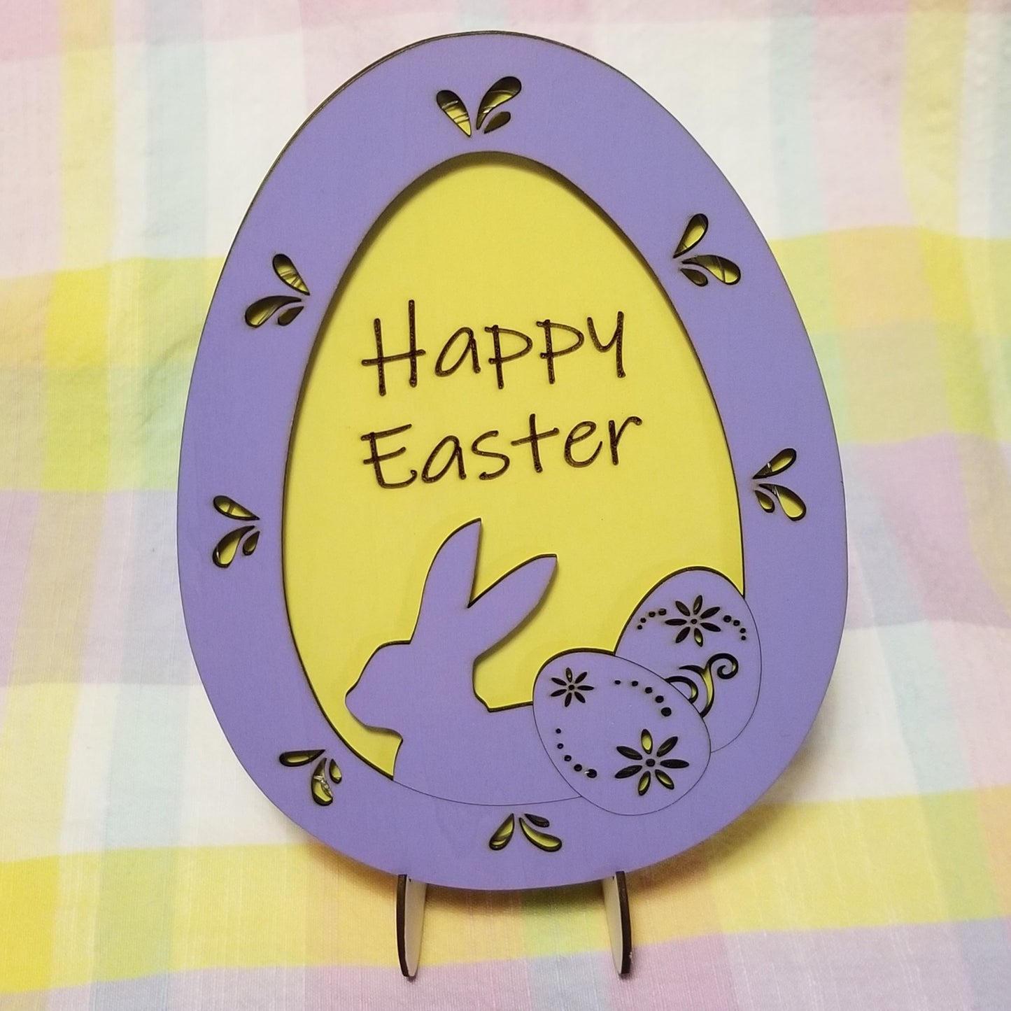 Happy Easter Egg with LED lights