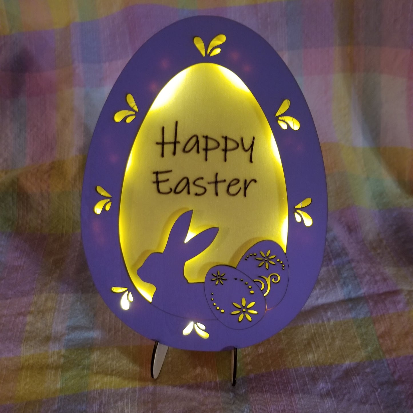 Happy Easter Egg with LED lights