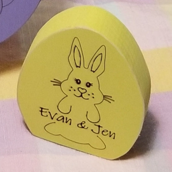 Custom Small Chunky Wood Easter Egg - Laser Engraved