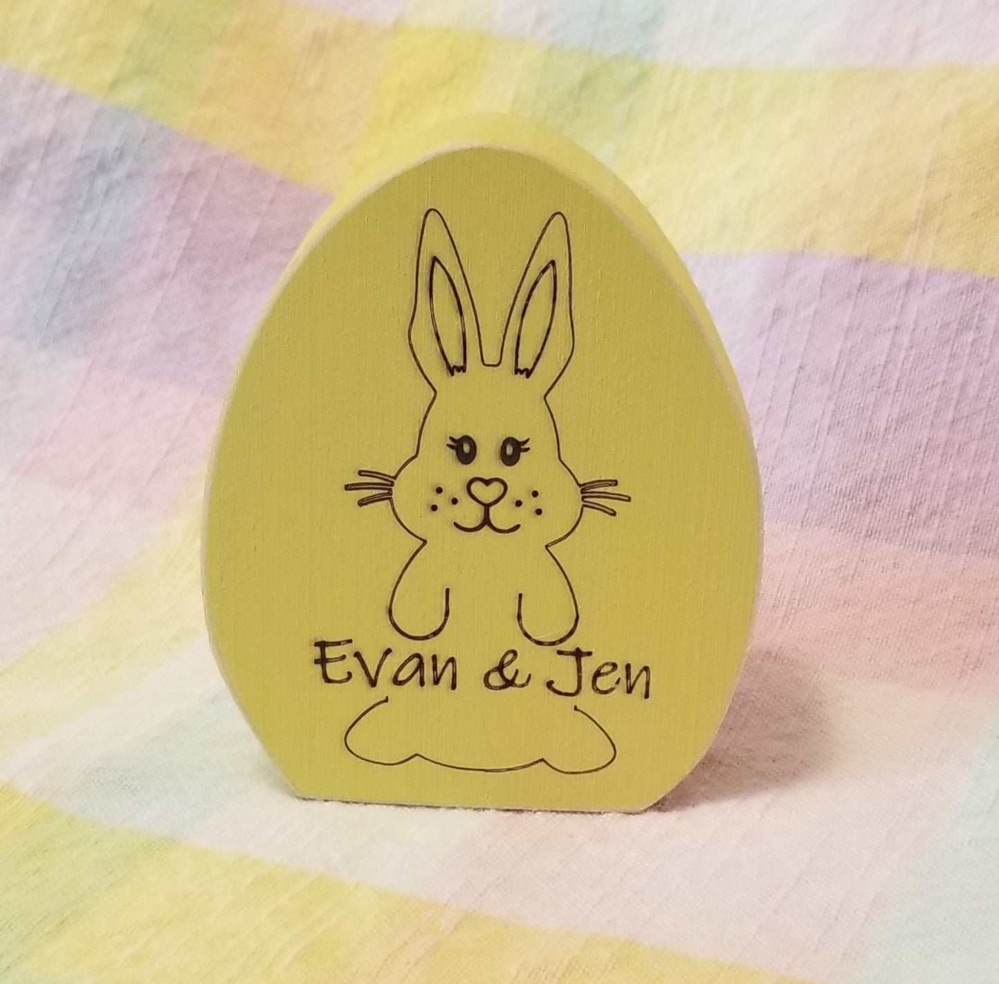 Custom Small Chunky Wood Easter Egg - Laser Engraved
