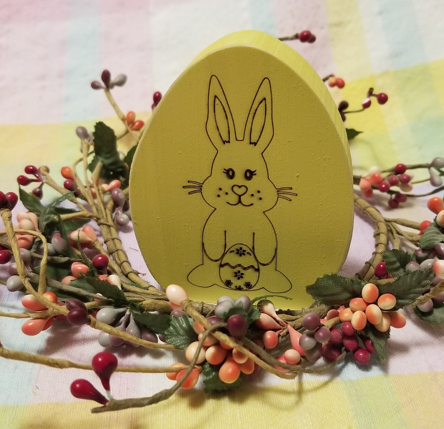 Chunky Wood Easter Eggs - set of 3 - Laser Engraved