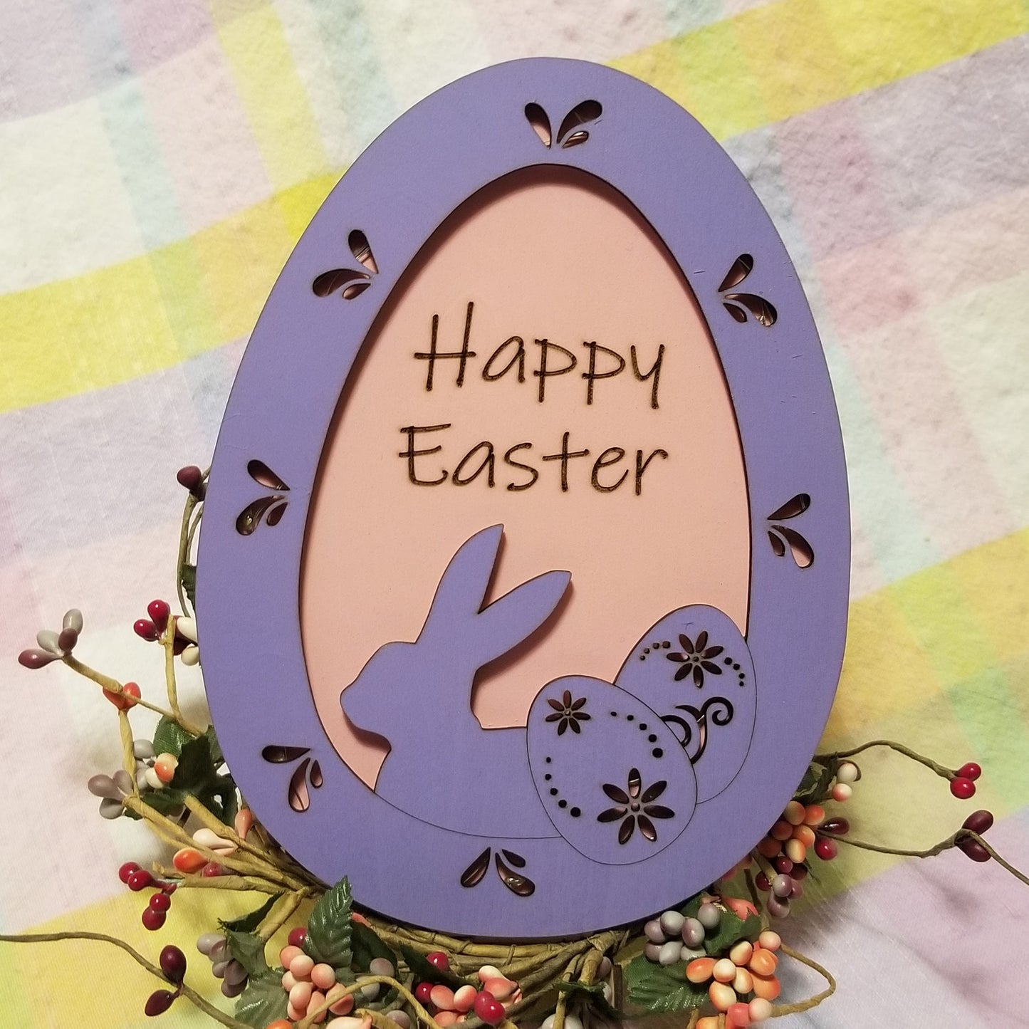 Happy Easter Egg with LED lights
