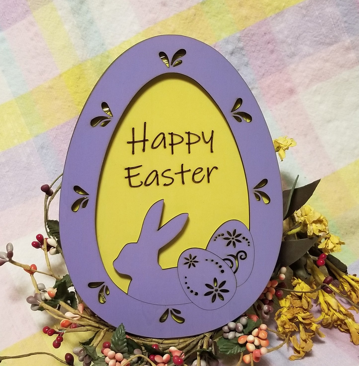 Happy Easter Egg with LED lights