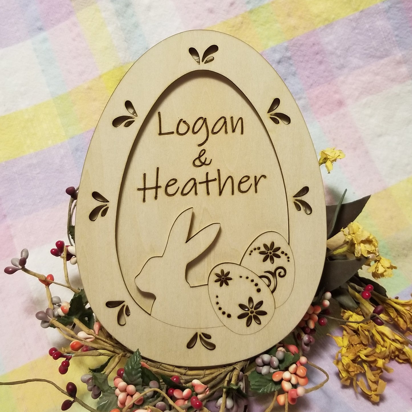 Custom Engraved  Easter Egg with LED lights