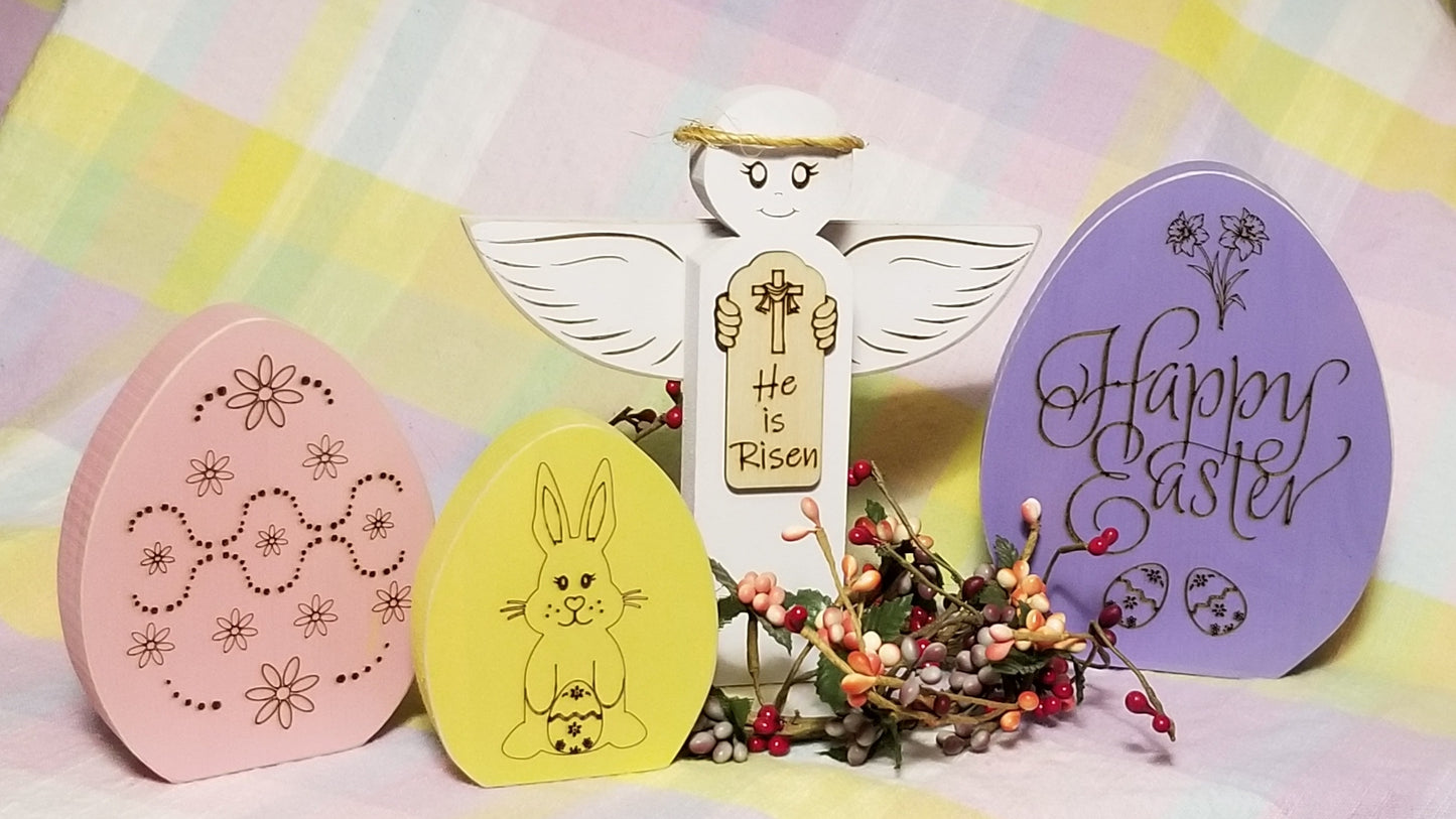 Easter Angel - He Is Risen - Laser Engraved