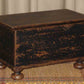 Black over Brown Wood Bunfoot Keepsake box. Handmade in Ohio. Box is hand painted & distressed. Our finish uses layers of color and aging that creates our unique look. Great for small treasures and keepsakes. Use in any room, on a table, mantle or shelf. Compliments design styles including primitive, farmhouse, rustic & traditional. 